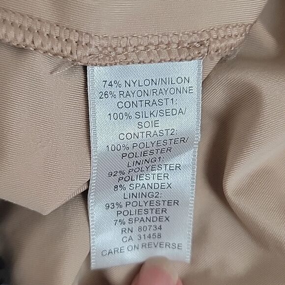 BCBGMAXAZRIA sleeveless scalloped lace trim silk midi dress Women's Size 2 - Picture 11 of 14